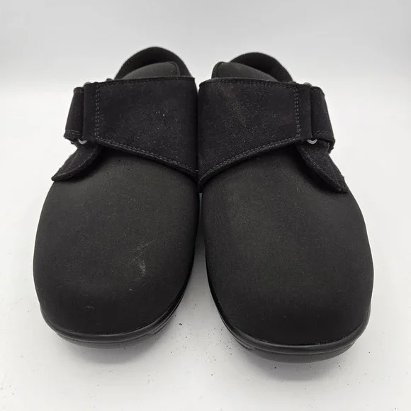 OrthoFeet Vaughn Mens Black Fabric Adjustable Strap Comfort  display picture 2